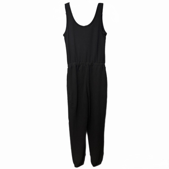 Karl Lagerfeld Paris Black Logo Jumpsuit | Size S | Drawstring Waist Sleeveless - Picture 5 of 7